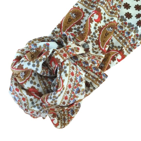 ARATTA Burnout Velvet Burnout Paisley Floral Boho Tunic Top M Sheer Mid Length - Picture 7 of 11